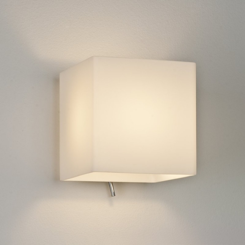 Astro Lighting  0930 Luga Square White Glass Wall Light - Requires an LED E14 Lamp (LOW STOCK - PLEASE CALL)